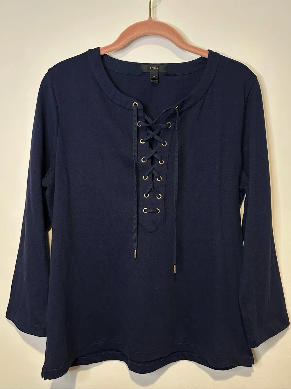 j crew lace up shirt size medium